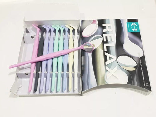 HAHNENKRATT Relax FS Rhodium Mouth Mirror #5 Set Assorted PCK OF 10