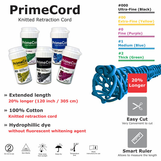 Prime Dental Retraction CORD Knitted - 120 INCH