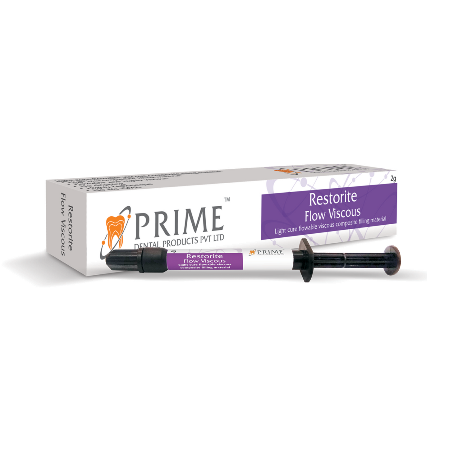 Prime Dental Restorite Flow Viscous | 2G Syringes | Light Cure Flowable viscous Composite Filling Material