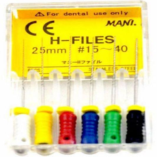 MANI H-Filess 25MM | Stainless Steel with Sharp-Edged Dental H-Files