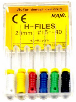 MANI H-Files 21MM | Stainless Steel with Sharp-Edged Dental H-Files