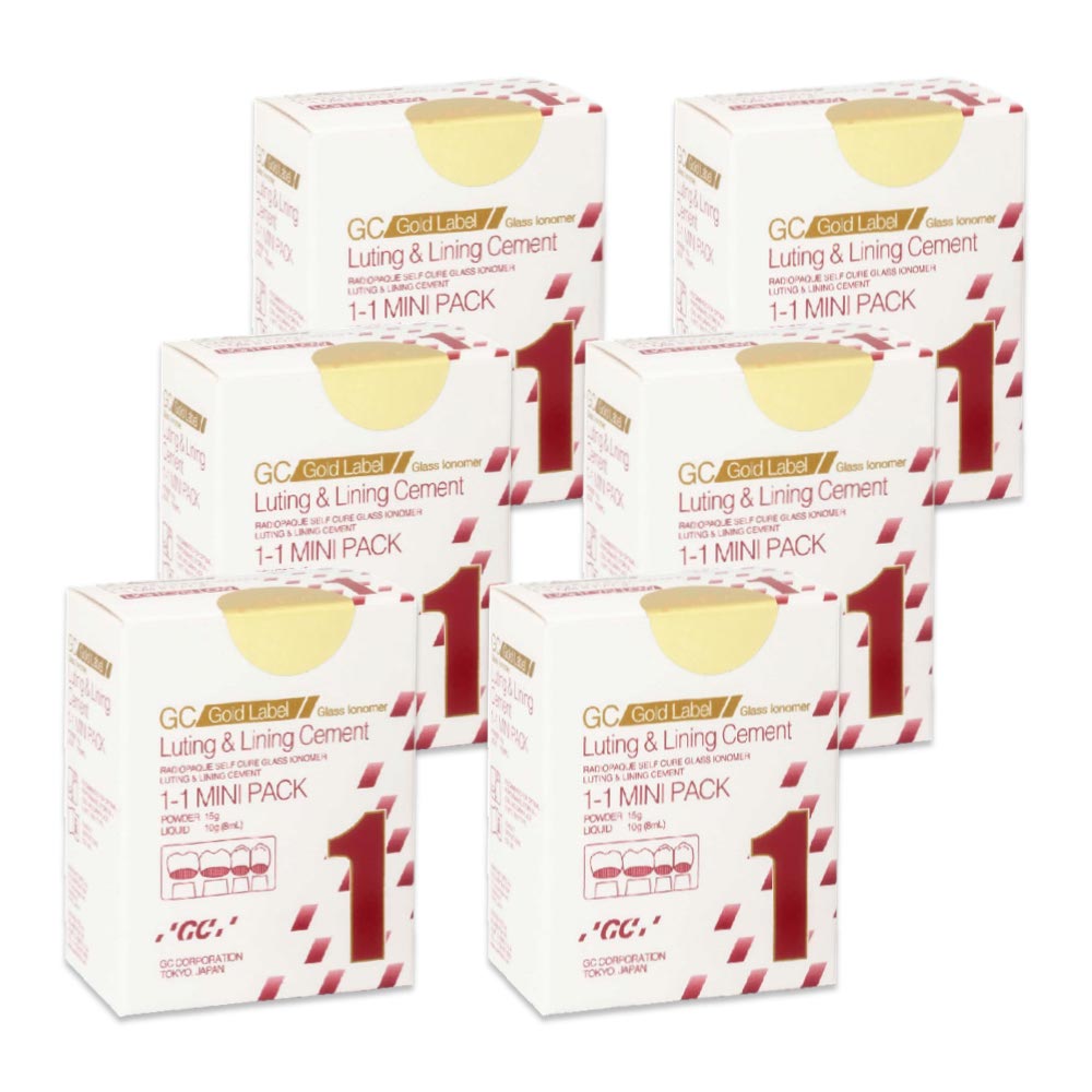 GC 1 MINI PACK OF 6 | Dental Luting & Lining Glass Ionomer Cement
