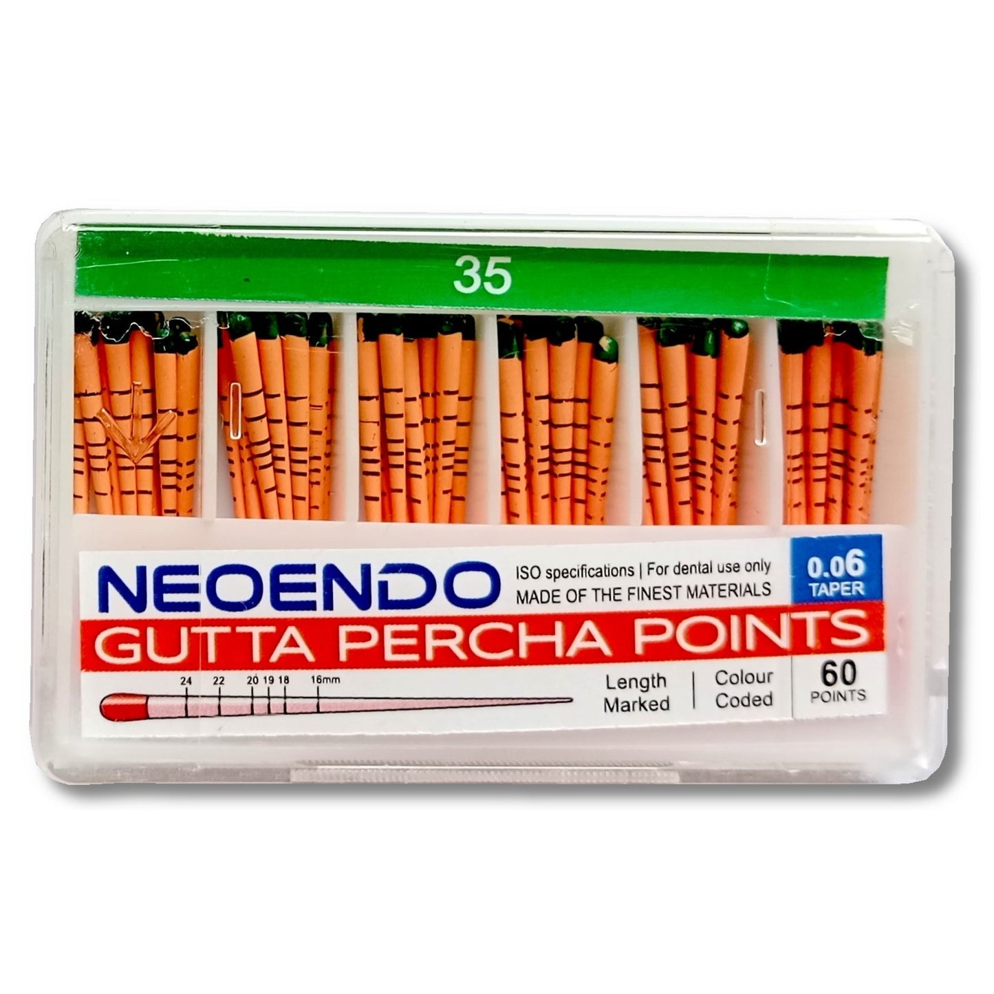 NEOENDO 6% GP Points | Length Marked Gutta Perch Points