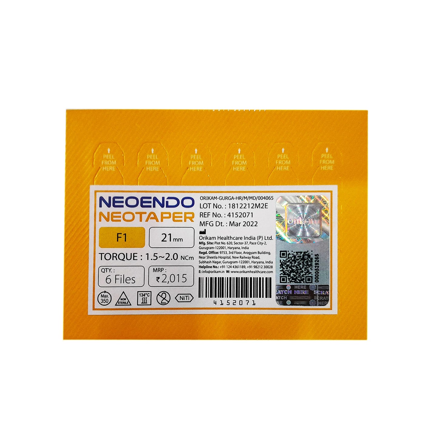 NeoEndo NeoTaper NiTi Rotary Files 25MM