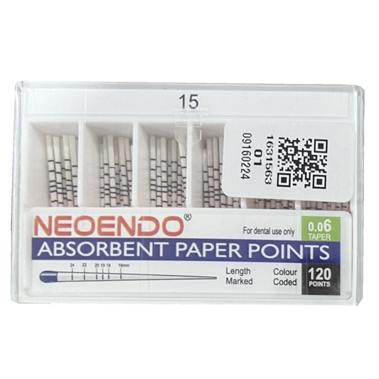 NeoEndo 6% 120 Paper Points | Length Marked and Color Coded