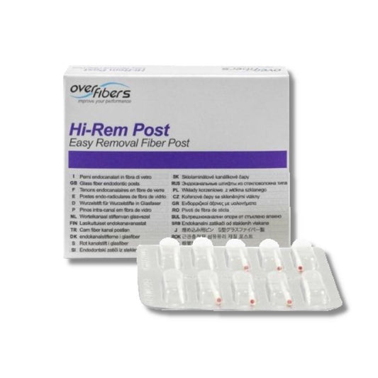 Over Fibers Hi-Rem Endodontic Post | Dental Glass Fiber Posts with Double Conical Shape