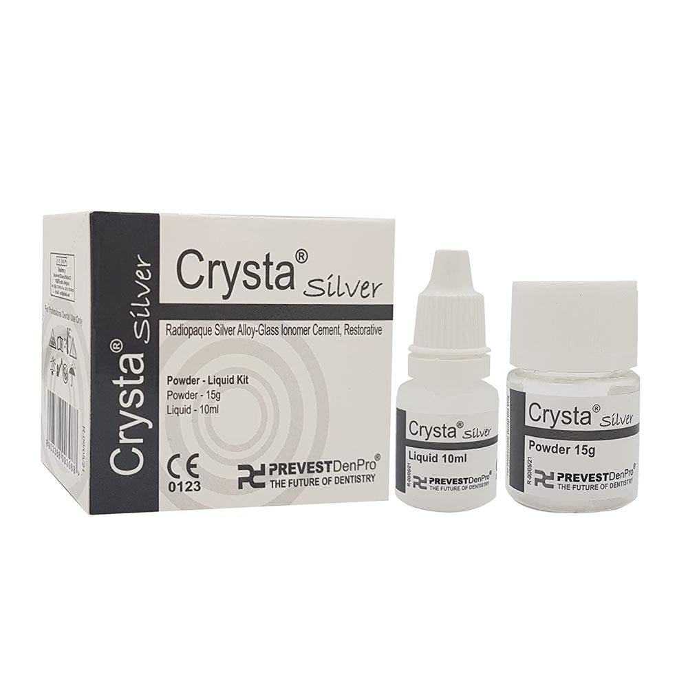 Prevest Crysta Silver | PRE MIXED Radiopaque, Silver Alloy Glass Lonomer Cement