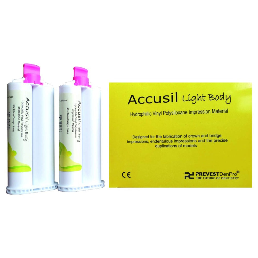 Prevest Accusil Impression Material Combo Kit | 2 X 300ml Base/ Catalyst Putty, Light Body 2 x 50ml Base/ Catalyst Paste