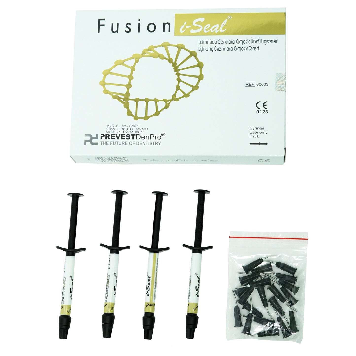 Prevest Fusion I-Seal Pack of 4 X 2g Syringe | Light Cure Glass Ionomer Cement