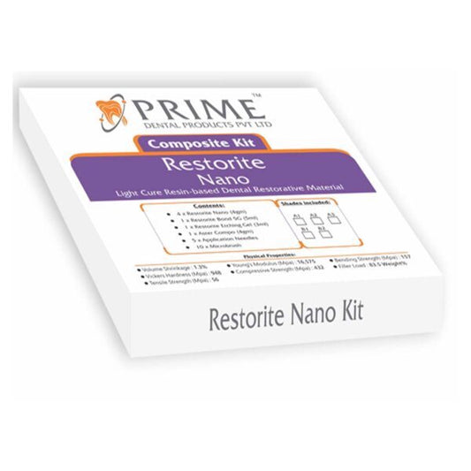 Prime Dental Restorite Nano Kit | Light Cured Resin Based Dental Restorative Material