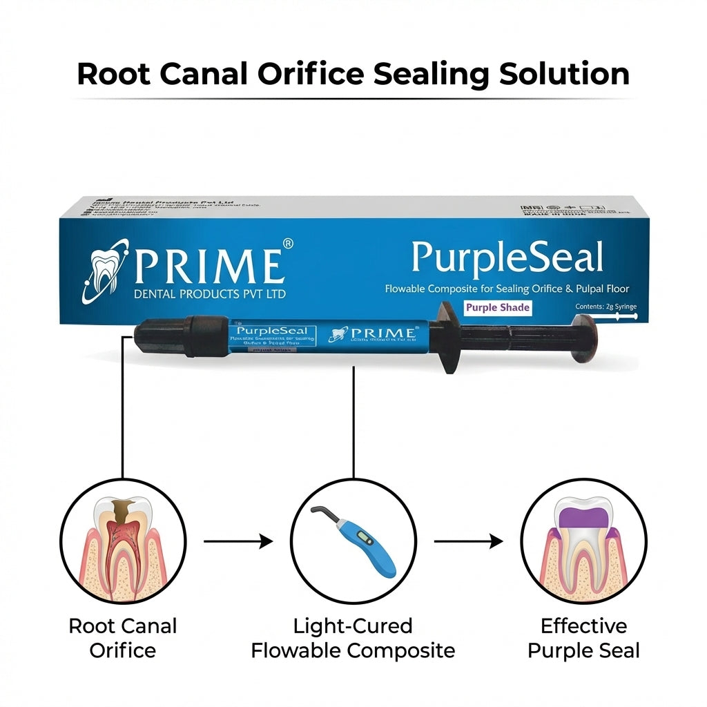 Prime Dental PurpleSeal Flowable Composite for Orifice Sealing 2g Syringe