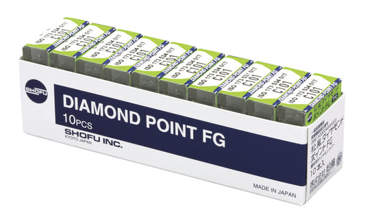 SHOFU Diamond Bur FG - Coarse Grit (Green Banded Shank)