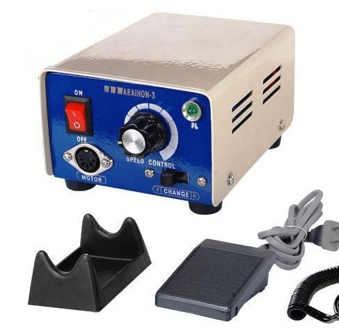 Marathon M3 Micromotor Complete Set | Micromotor Engine, Foot Pedal, Control Box, Handpiece Stand, Pouch
