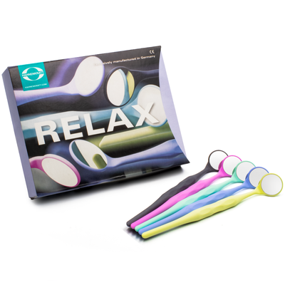 HAHNENKRATT Relax FS Rhodium Mouth Mirror #5 Set Assorted PCK OF 10