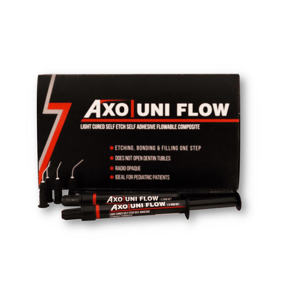 AXIMACK AXO UNI Flow | Light Cure Self Etch Self Adhesive Flowable Composite That Delivers High Strength & Wear Resistance