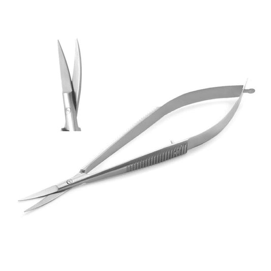 API Castroviejo Curved Scissors - Small | Gutta Percha Cutting Scissors | Curved used during Iridectomy and Corneal Surgeries