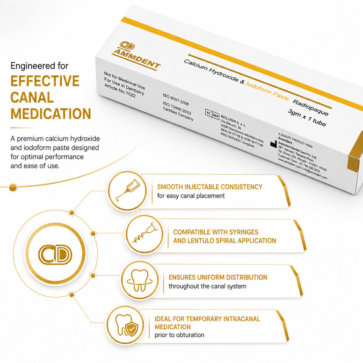 AmmDent Calpex | Calcium Hydroxide With Iodoform Paste