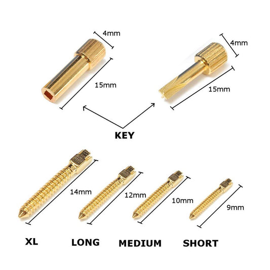 Dental Conical Screw Posts | Pack of 120 PCS | High Quality Precision Finish Special Lead Free Conical Metal Screw Posts With Keys