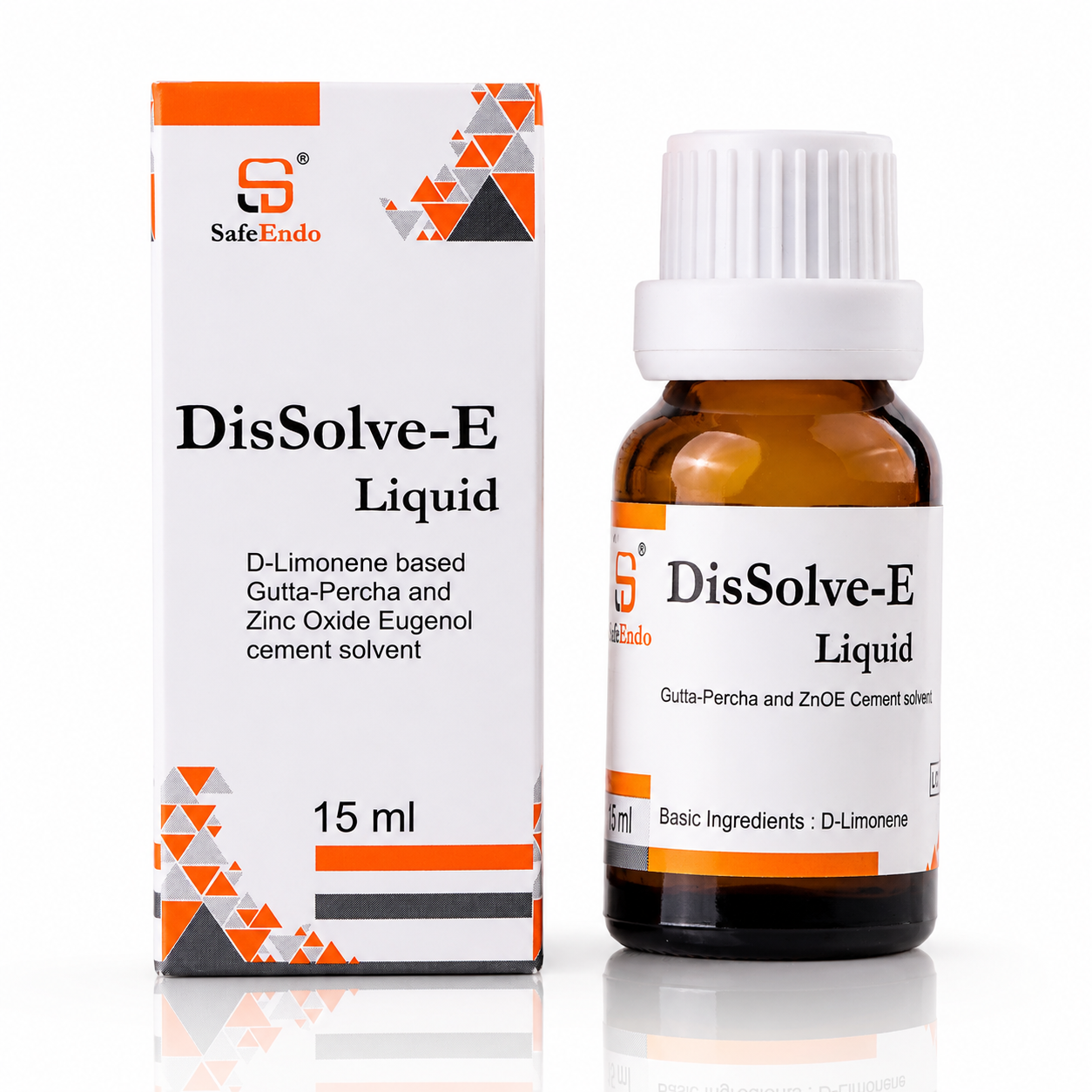 SafeEndo DisSolve-E 15ml Bottle | D-Limonene Based Gutta Percha & Zinc Oxide Eugenol Solvent