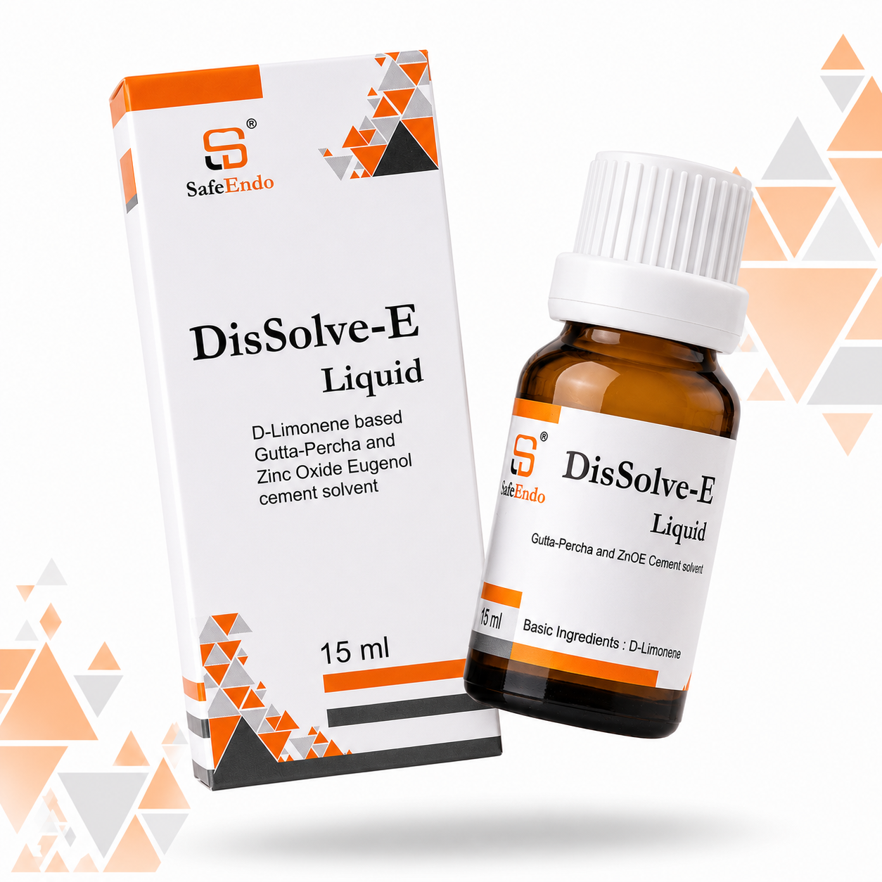 SafeEndo DisSolve-E 15ml Bottle | D-Limonene Based Gutta Percha & Zinc Oxide Eugenol Solvent