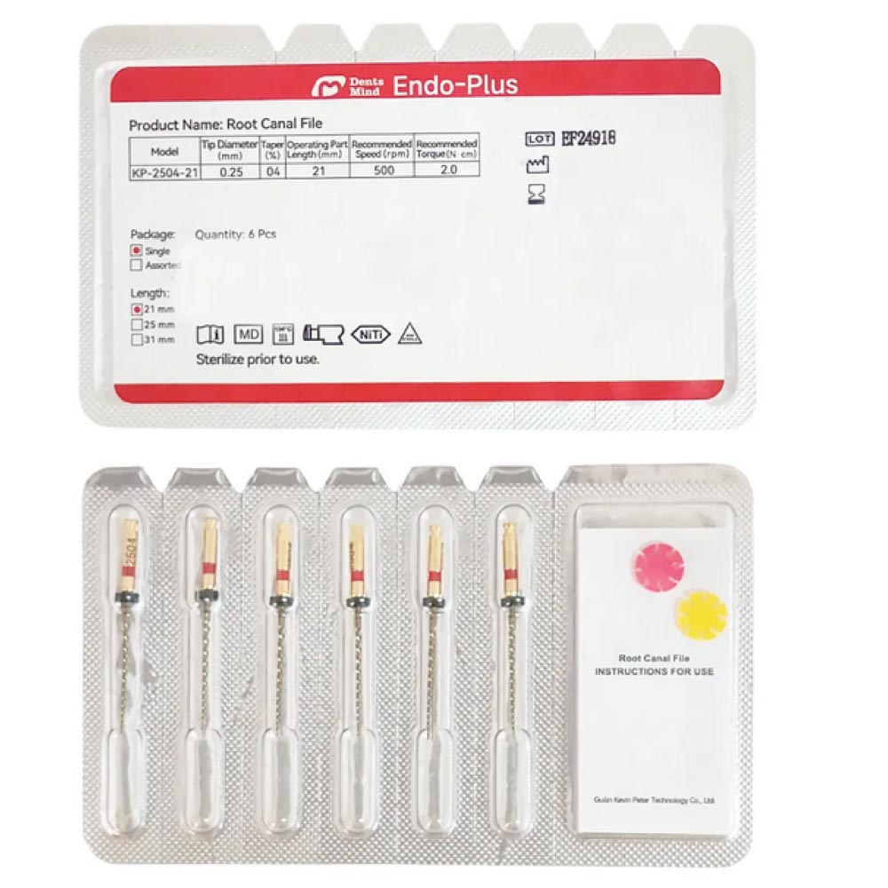 Endo Plus Gold Rotary File 21MM | Woodpecker Heat-Treated NiTi Rotary ...