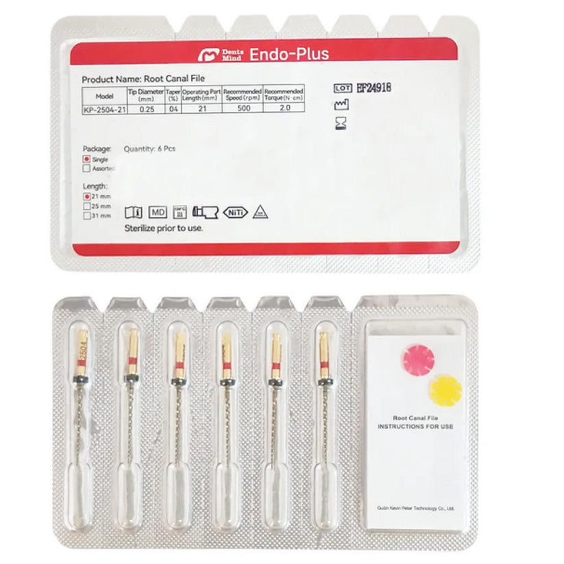 Endo Plus Gold Rotary File 21MM | Woodpecker Heat-Treated NiTi Rotary ...