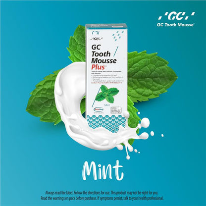 GC Tooth Mousse Plus | Remineralising Sugar-Free Dental Topical Paste, Containing Calcium and Phosphate, With Fluoride.