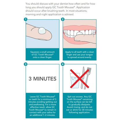 GC Tooth Mousse | Topical Dental Creme | Remineralising SUGAR-FREE Dental Topical Paste, Containing Bio-Available Calcium and Phosphate