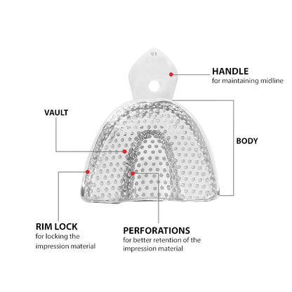 GDC Dentulous Perforated Impression Trays Upper 3 - ITRLDPU3
