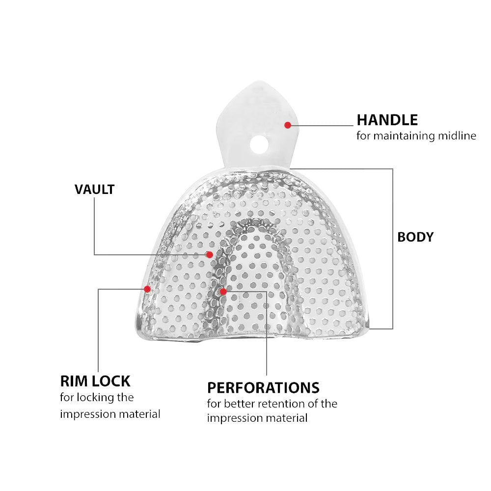 GDC Dentulous Perforated Impression Trays Upper 4 - ITRLDPU4
