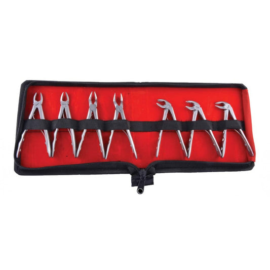 GDC Extraction Forceps Pedo Set Of 7 In Pouch - Premium - EFPPP7