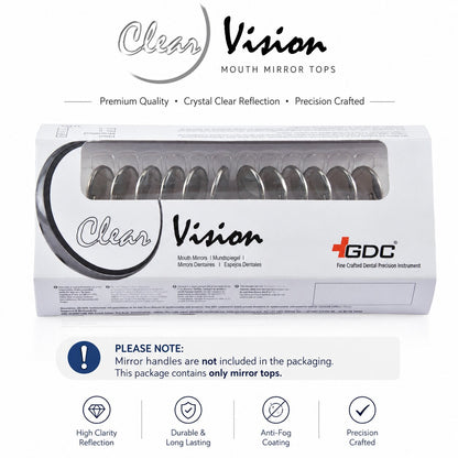 GDC Mouth Mirror Tops Magnified Pack Of 12 - 4 - MMTM4