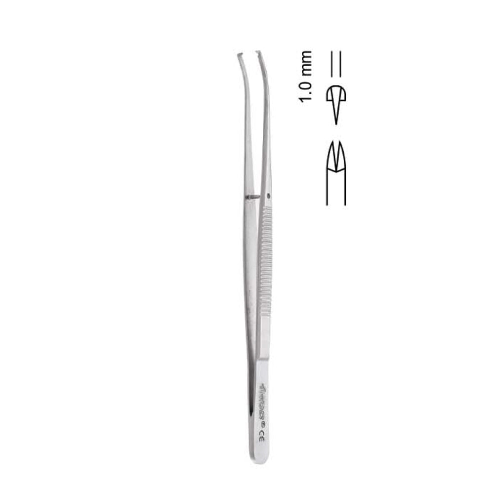 GDC Tissue Forceps Semken - Curved - 1x2 - 12.5cm - TP34