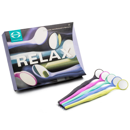HAHNENKRATT Relax FS Rhodium Mouth Mirror #5 Set Assorted PCK OF 10