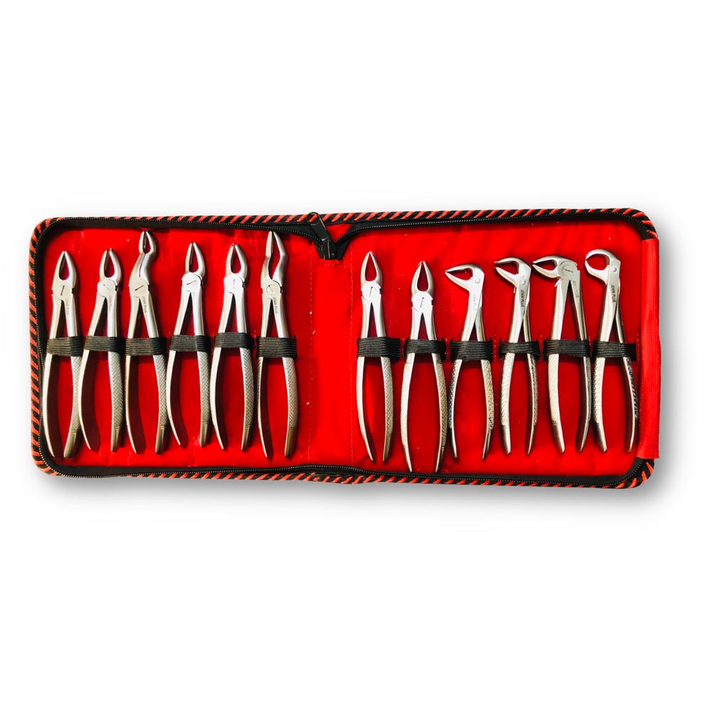 JENIN Forceps 12 PCS Kit | Tooth Extracting Forceps Kit Anatomic Handle-Set | Adult Forceps Kit