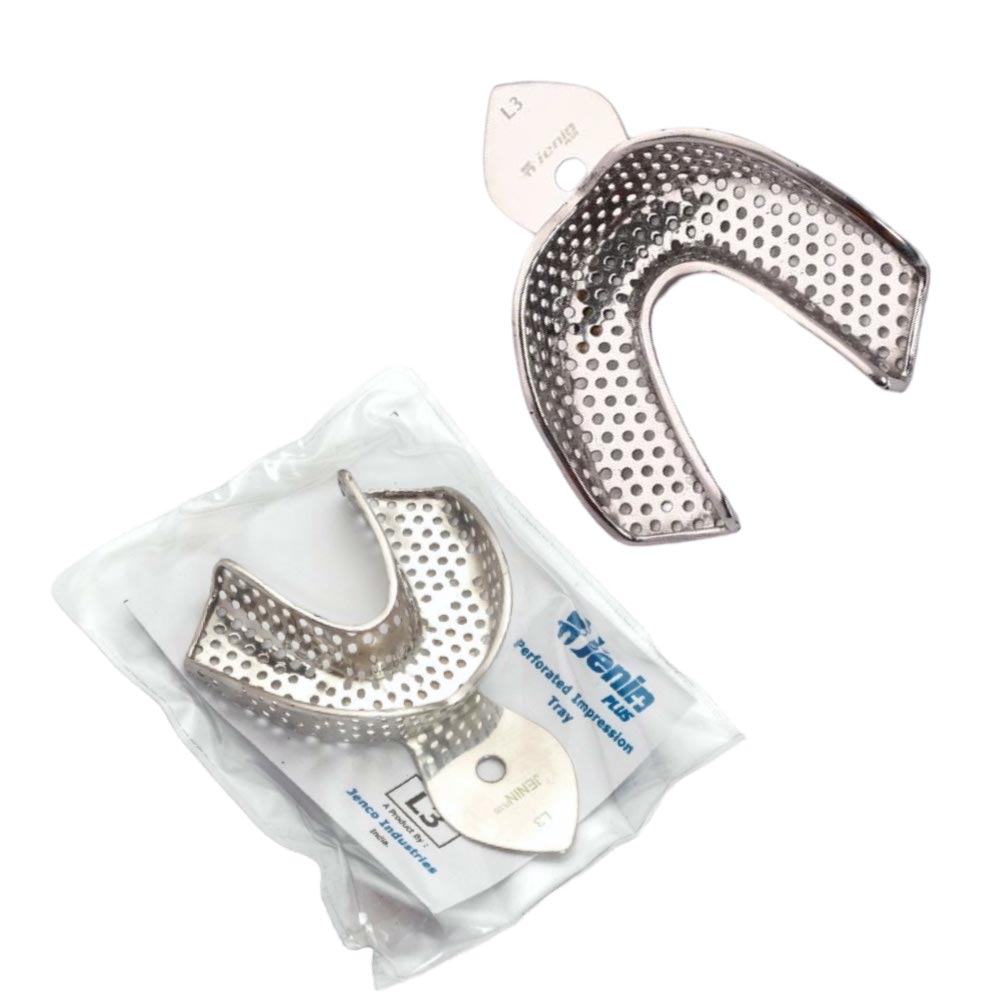 JENIN Plus Dentulous Lower L3 Perforated Rim Lock Impression Trays ...