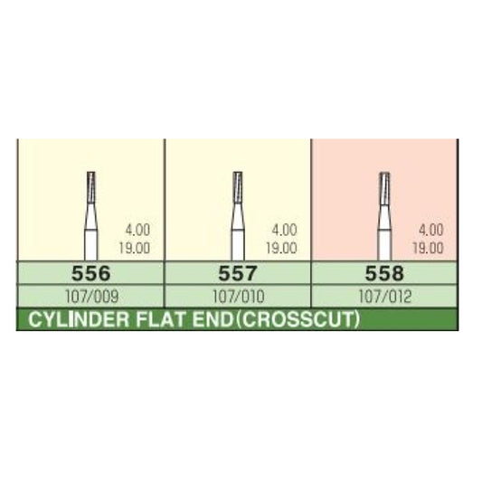 MANI Carbide Bur FG - Cylinder Flat End Crosscut