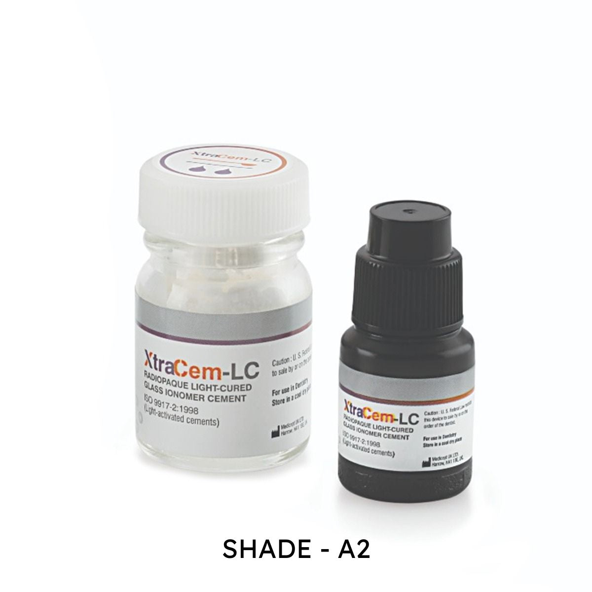 MEDICEPT Xtracem - LC - A2 Shade Light Cure Glass Ionomer Cement