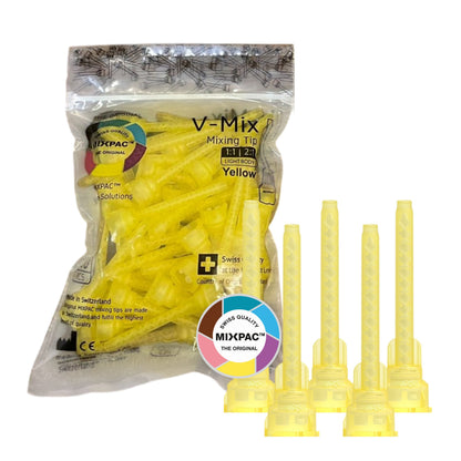 MIXPAC Light Body Mixing Tips V-Mix | Pack of 50 Disposable Mixing Tips