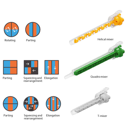 MIXPAC Light Body Mixing Tips V-Mix | Pack of 50 Disposable Mixing Tips