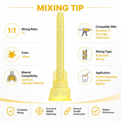 MIXPAC Light Body Mixing Tips V-Mix | Pack of 50 Disposable Mixing Tips