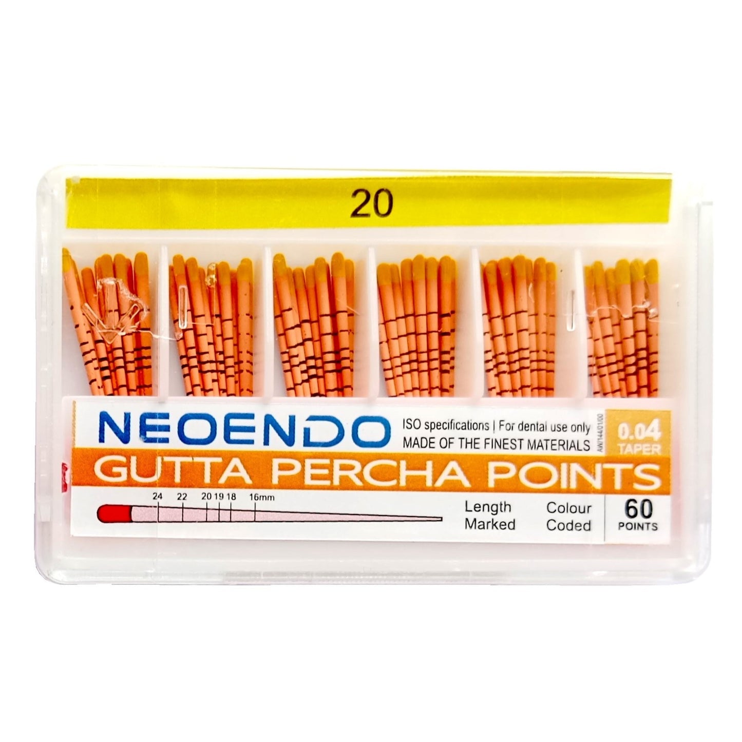 NEOENDO 4% GP Points | Length Marked Gutta Perch Points