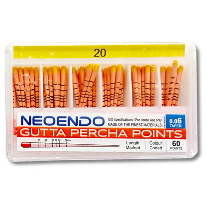 NEOENDO 6% GP Points | Length Marked Gutta Perch Points