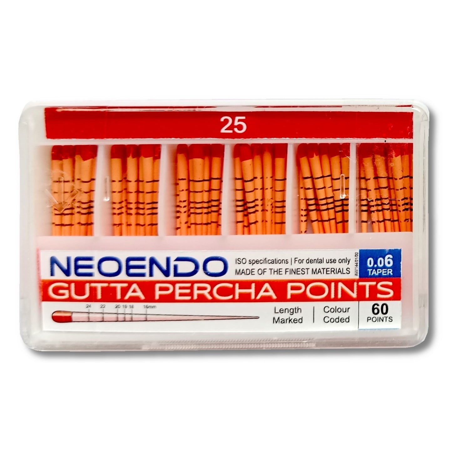 NEOENDO 6% GP Points | Length Marked Gutta Perch Points