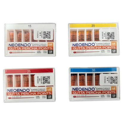 NeoEndo 120 Points 4% Gutta Percha | Length Marked and Color Coded