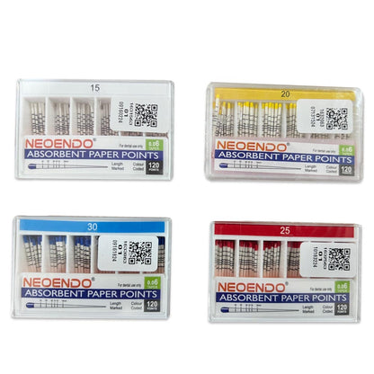 NeoEndo 6% 120 Paper Points | Length Marked and Color Coded