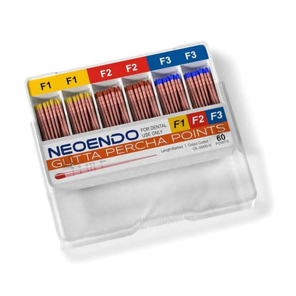 NeoEndo Protaper F1, F2, F3 GP Points | Length Marked, Color Coded Gutta Perch Points