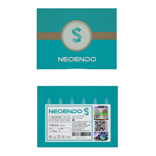 NeoEndo S Rotary 6 Files Pack 25MM | Sharp Cutting Edge | Rotary Files