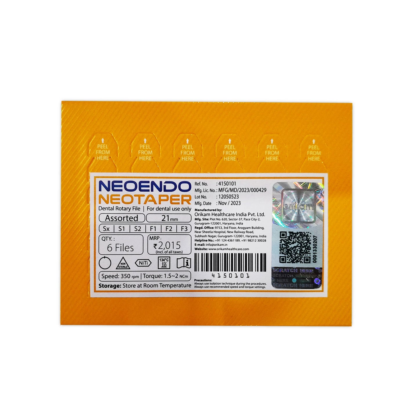 NeoEndo NeoTaper NiTi Rotary Files 25MM