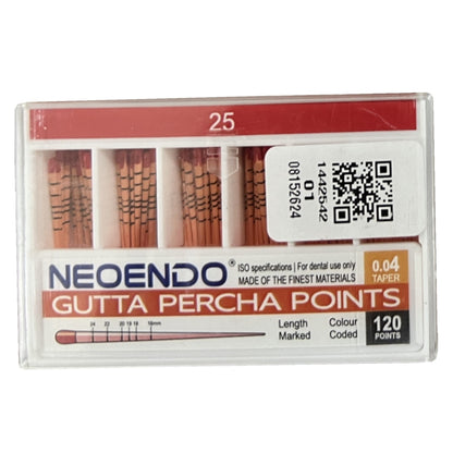 NeoEndo 120 Points 4% Gutta Percha | Length Marked and Color Coded